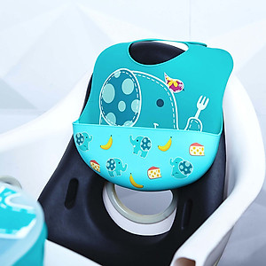 Yếm silicon ăn dặm cổ dán cho bé Marcus & Marcus, từ 6 tháng