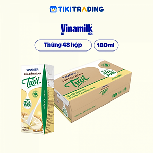 Thùng Sữa đậu nành Tươi Vinamilk 180ml - 48 hộp/Thùng