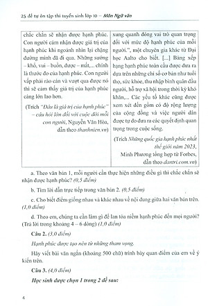 25 Đề Tự Ôn Tập Thi Tuyển Sinh Lớp 10 Môn Ngữ Văn
