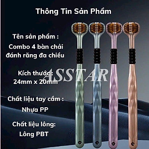 Bàn Chải Đánh Răng 3 Mặt, Bàn Chải Đánh Răng Đa Chiều Làm Sạch Đồng Thời Cả 3 Bề Mặt Của Răng, Lông Mềm Mượt