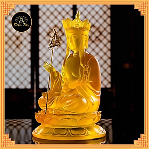 Tượng địa tạng vương bồ tát – tượng phật Địa Tạng lưu ly màu vàng cao 21cm đồ thờ cúng phong thủy shop Diệu Tâm