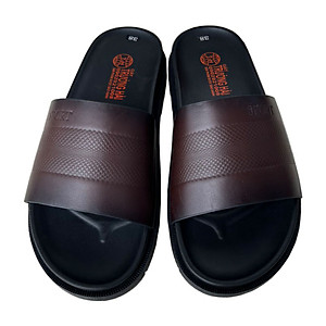 Dép da nam quai ngang thời trang da bò thật màu nâu chính hãng Trường Hải QN157