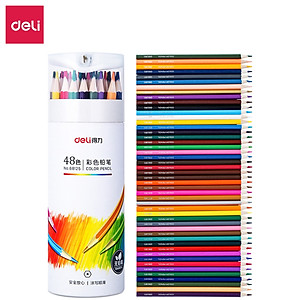 Bút chì màu chuyên nghiệp dạng cốc Deli 24/36/48 màu - 68123/68124/68125
