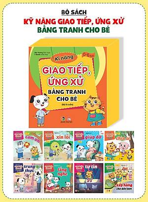 Kỹ năng giao tiếp ứng xử bằng tranh cho bé ( Bộ hộp 8 cuốn )