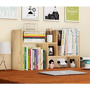 Kệ Sách Gỗ Để Bàn , Kệ Sách Gỗ Để Bàn Lắp Ghép 6 Thanh ,Kệ Sách Mini 5 Hộc Để Đồ Tiện Lợi , Thiết Kế Nhỏ Gọn Sang Trọng- Hàng Chính Hãng