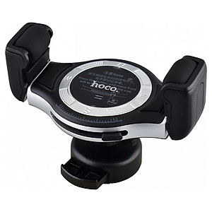 Giá Đỡ điện thoại Kiêm Sạc Không Dây trên ô tô, xe hơi Hoco S1, Trượt con lăn silicone không làm tổn thương điện thoạiNút để điều chỉnh chiều rộng kẹp.Đầu vào: 5V / 2A, 9V / 2A., Đầu ra: 5W / 7.5W / 10W, Hàng nhập khẩu 