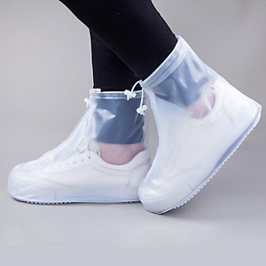  ủng Bọc Giay Dép đi mưa ngắn Tiện Lợi Chống Trơn Trượt Chất Liệu Cao Cấp-Trắng