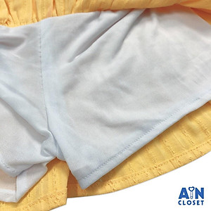 Bộ áo váy ngắn bé gái họa tiết Bèo vàng cotton dệt - AICDBGWIE75K - AIN Closet