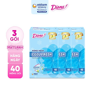 Bộ 3 Gói Băng Vệ Sinh Diana Hàng Ngày Cool Fresh (40 miếng/Gói)