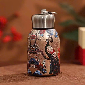 Bình Giữ Nhiệt Mini Con Công Sang Chảnh 300ml Lõi Inox Cao Cấp - Giữ Nhiệt Lâu, Dùng Đi Học Đi Làm - HÀNG CHÍNH HÃNG MINIIN