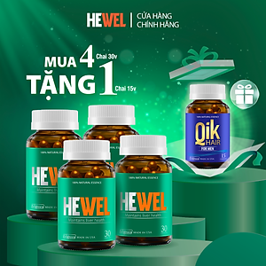 [Tặng Qik Hair Nam 15v] Combo 4 Hộp 30v -  Viên Uống Bổ Gan Hewel Ecogreen – Giải Độc Gan Mát Gan, Hỗ Trợ Tiêu Hóa