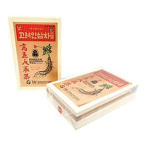 Trà hồng sâm Hàn Quốc Okinsam Hộp gỗ 100 gói - Dạng bột giúp giải nhiệt, giảm mệt mỏi, tỉnh táo tinh thần