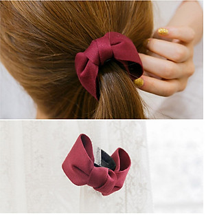 Set 2 kẹp tóc phong cách Hàn Quốc - Kẹp tóc đuôi ngựa - Bộ 2 kẹp tóc nơ xoắn ( giao 2 màu khác nhau)