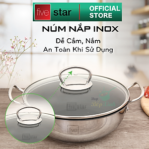 Nồi inox chống dính cao cấp Fivestar nắp kính inox 430 , tặng 5 muỗng ăn 18cm | 20cm | 22cm | 24cm | 26cm | 28cm