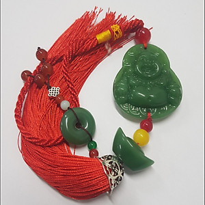 Bộ Khánh Ngọc phật di lặc phong thủy treo trên ô tô, xe hơi