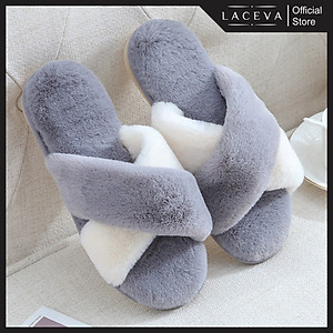 Dép Bông Đi Trong Nhà Đế Cao Su Đúc Cao Cấp LACEVA DP95