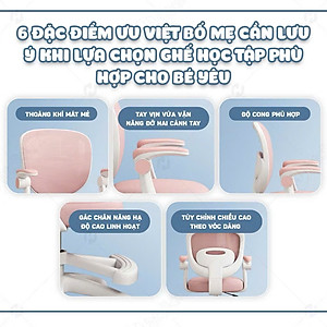 Ghế Học Sinh Thông Minh Có Bánh Xe Khoá Cố Định Xoay 360 Độ – Tặng Vỏ Bọc Ghế Tiện Lợi - HÀNG CHÍNH HÃNG MINIIN