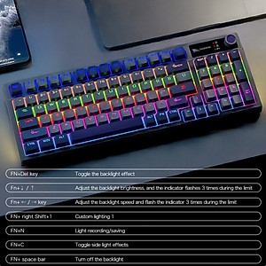Bàn Phím Cơ Gaming không dây MK95 Bluetooth + USB + Cáp Pin sạc TypeC Hotswap cho máy tính laptop điện thoại hàng nhập khẩu