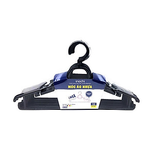 Set 10 cái Móc áo đầm vuông Hara 180 Bằng Nhựa Cao Cấp Inochi Nhật Bản (407 x 80 x 220 mm) - Giao Màu Ngẫu Nhiên