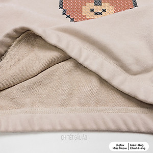 Áo nỉ cho bé gái BIGFOX MISS MEOW size đại mùa thu đông có mũ giữ ấm in Gấu kiểu Hàn cỡ trẻ em 7-15 tuổi 30kg 45kg 1975