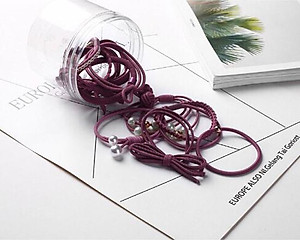 Hộp 12 Chun Buộc Tóc Hàn Quốc Sang Trọng