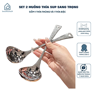 SET 2 Muôi Múc Canh Muôi Thủng Thìa Muỗng Súp INOX Siêu Đẹp Cao Cấp Decor Bàn Ăn - HÀNG CHÍNH HÃNG MINIIN