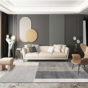 Thảm Lót Sàn Cỡ Lớn Màu Xám Nhạt Đơn Giản Sang Trọng