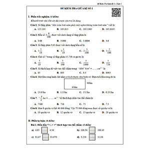 Đề Kiểm Tra Toán 5 - Tập 1