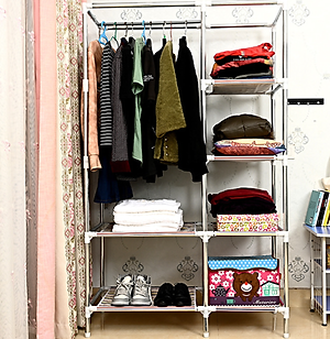 Tủ quần áo 2 buồng 6 ngăn hàng Việt Nam cao cấp - Tủ vải 170cm chất lượng cao khung Inox tĩnh chắc chắn, cứng cáp - Hàng chính hãng D Danido 