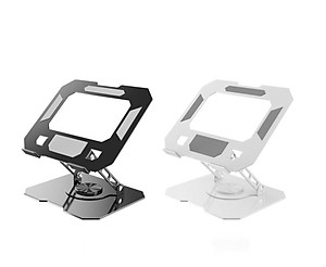 Kệ đỡ giá đỡ đế tản nhiệt cho laptop, máy tính hợp kim nhôm gấp gọn xoay 360 độ nhiều nấc độ cao K2 - Hàng chính hãng