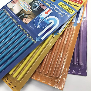 Vỉ que thông cống tiện ích, mỗi vỉ 12 que,que thông tắc khử mùi cống - bồn cầu - bồn rửa mặt (Màu ngẫu nhiên)