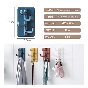 Móc treo đồ dán tường đa năng 4 chấu hình cây thông chắc chắn tiện dụng - móc treo chìa khóa, vật dụng, quần áo tiện lợi