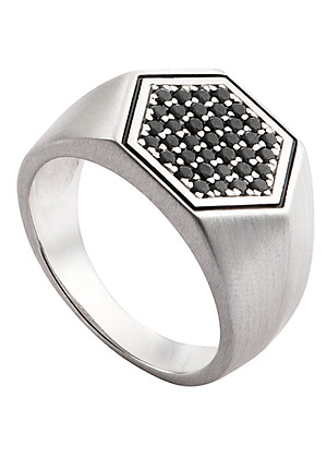 Mua Nhẫn Bạc Nam PNJSilver My Man Đính Đá Màu Đen Tiki