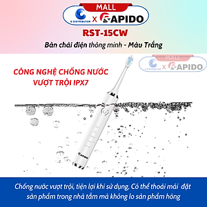 Máy Tăm nước cầm tay Rapido RWG150/RWW-300 - Bàn chải điện thông minh RST-15CW Trắng/RST-15WB Đen - Hàng Chính Hãng - bảo hành 6 tháng