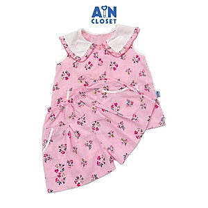 Bộ quần áo ngắn bé gái họa tiết Lan Nhí hồng linen xước - AICDBGRANGQY - AIN Closet