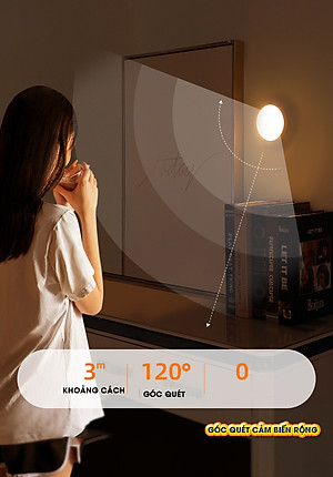 Đèn LED cảm ứng, cảm biến thông minh không dây, Pin sạc, nhận diện người có nam châm gắn tường xoay 360 độ làm đèn học, cho phòng ngủ, nhà vệ sinh, cho tủ quần áo, cầu thang, ban công, hành lang - MH2011