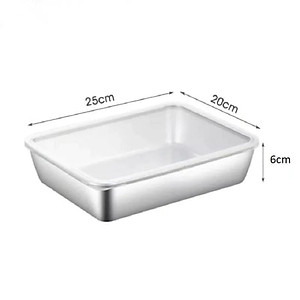 Hộp Đựng Thực Phẩm Inox Để Tủ Lạnh Có Nắp Đậy Đa Năng Tiện Lợi- Có 2 Size 13.5x10.5x5.8 cm và 20x5,5x25cm - Khay Inox 304 Chống Gỉ - Hàng Chính Hãng MINIIN