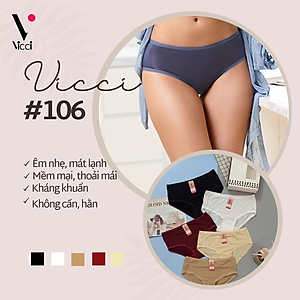 Quần lót nữ thun lạnh trơn cao cấp Vicci 106 Hispter mềm mịn, thoáng mát, thân thiện với làn da, kháng khuẩn khử mùi