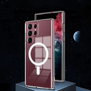 Ốp lưng sạc Maqsafe cho Samsung Galaxy S23 / Galaxy S23 Ultra / Galaxy S23 Plus / S23+ hiệu HOTCASE Maqsafe Magetic Case silicon chống sốc siêu mỏng 1.5mm, độ trong tuyệt đối, chống trầy xước, chống ố vàng, tản nhiệt tốt - hàng nhập khẩu