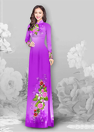 Mua Vải Áo Dài Họa Tiết Hình Hoa Hồng Loang Màu Tím Nhạt Dn-Ht-482-23 | Tiki