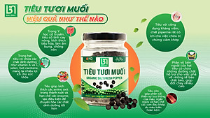 Tiêu tươi muối Organic Bầu Mây 35g - Cay cấp độ 2 với độ cay nhẹ nhàng, tươi giòn, cay mềm, tự nhiên, giúp kích thích vị giác, giúp ăn ngon miệng hơn, cải thiện chức năng của hệ tiêu hoá