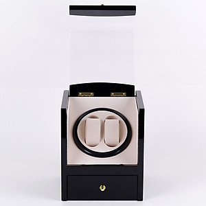 Hộp Xoay Đựng Đồng Hồ Cơ SAIKE SAIKE 2003 Mẫu 2 Xoay Và Ngăn Phụ Kiện Vỏ Gỗ Màu Đen