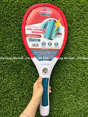 Vợt Muỗi Sunhouse SHE-EECVM17, SHE-EECVM18, Pin Lithium 500mAh siêu bền, Bảo hành 12 tháng