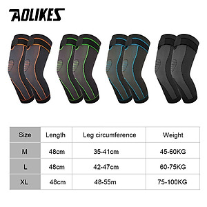 Bộ 2 bó gối thể thao loại dài AOLIKES A-7815-2 Elastic compression sports knee pads