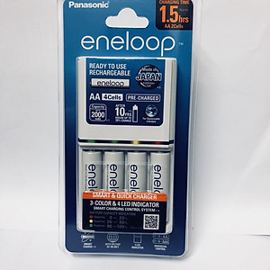 Bộ sạc nhanh pin AA,AAA Eneloop Panasonic K-KJ55MCC40V kèm 4 pin sạc-Hàng chính hãng