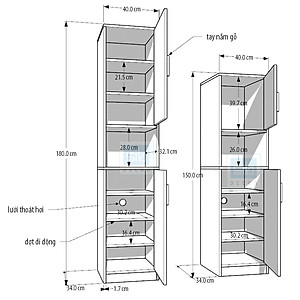 Tủ Gỗ Để Giày Dép, Đồ Dùng Khác Đa Chức Năng Cho Không Gian Hẹp Thương Hiệu SIB Decor TG14