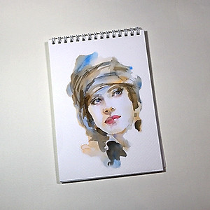 Sổ vẽ màu nước chuyên dụng A5 có vân, dòng cao cấp lên màu đẹp loang màu tự nhiên vẽ được cả chì, 15 tờ/cuốn chất giấy dày 300gsm nhập từ Ý không bị cong TIG373 Green Art - Hàng chính hãng