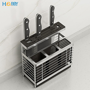 Kệ đựng đũa muỗng dao kéo inox 304 dán tường Hobby home decor KDMT3