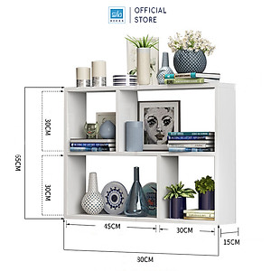 Kệ Sách Treo Tường Chữ Nhật Kết Cấu Giấu Chân Chắc Chắn SIB DECOR