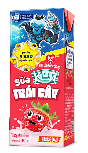 Thùng 48 Hộp Sữa Trái Cây KUN Hương Dâu 180ml/hộp(thẻ cào)